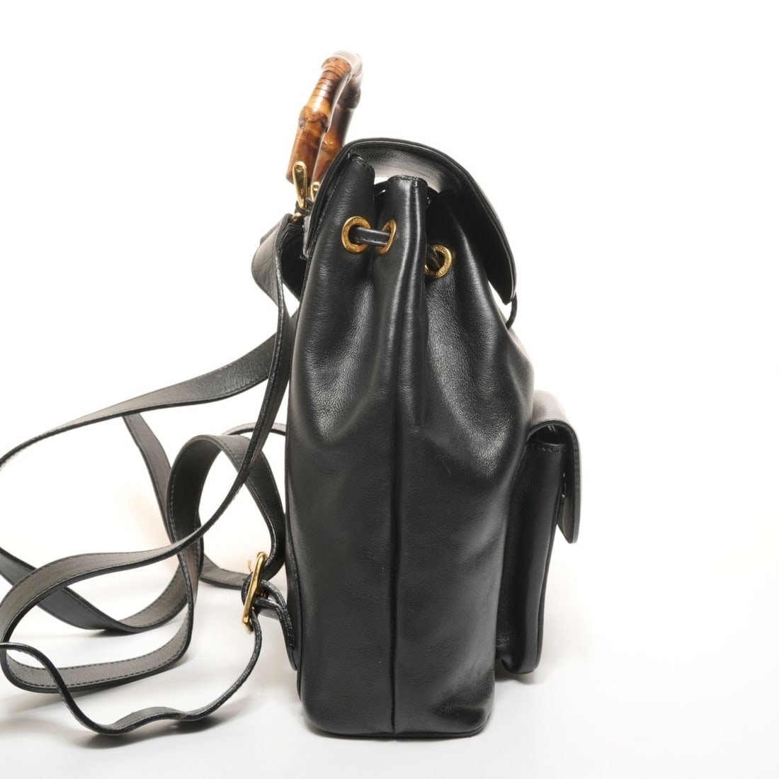 Gucci Mini Leather Bamboo Backpack/Daypack in Black - 3