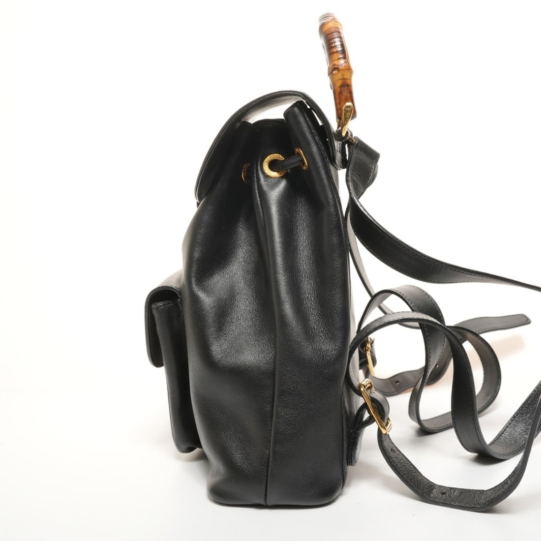 Gucci Mini Leather Bamboo Backpack/Daypack in Black - 4