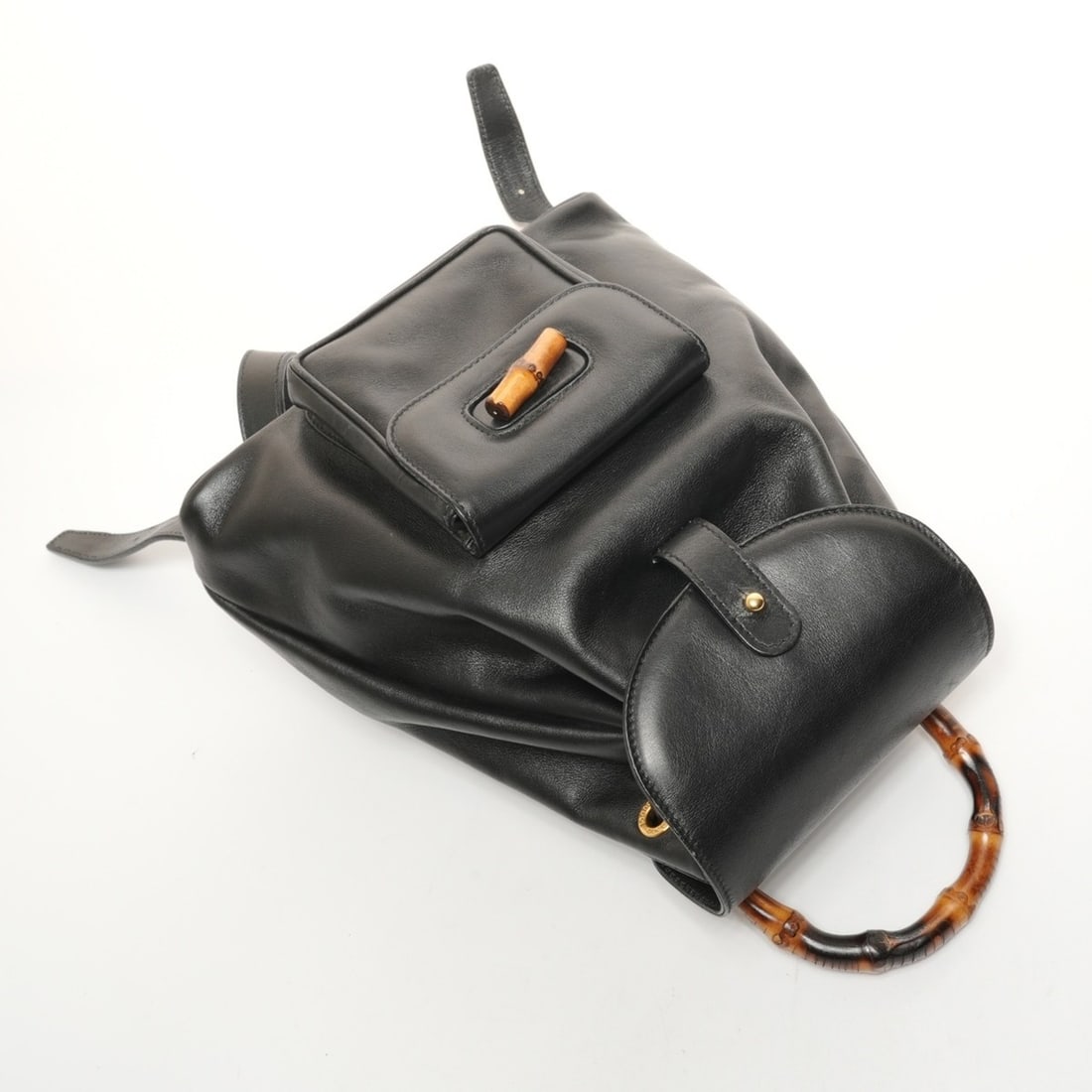 Gucci Mini Leather Bamboo Backpack/Daypack in Black - 8