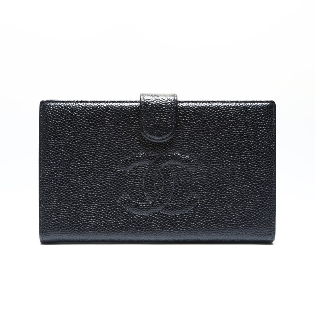 CHANEL Coco Mark Caviar Leather Long Wallet in Black (1 of 15)