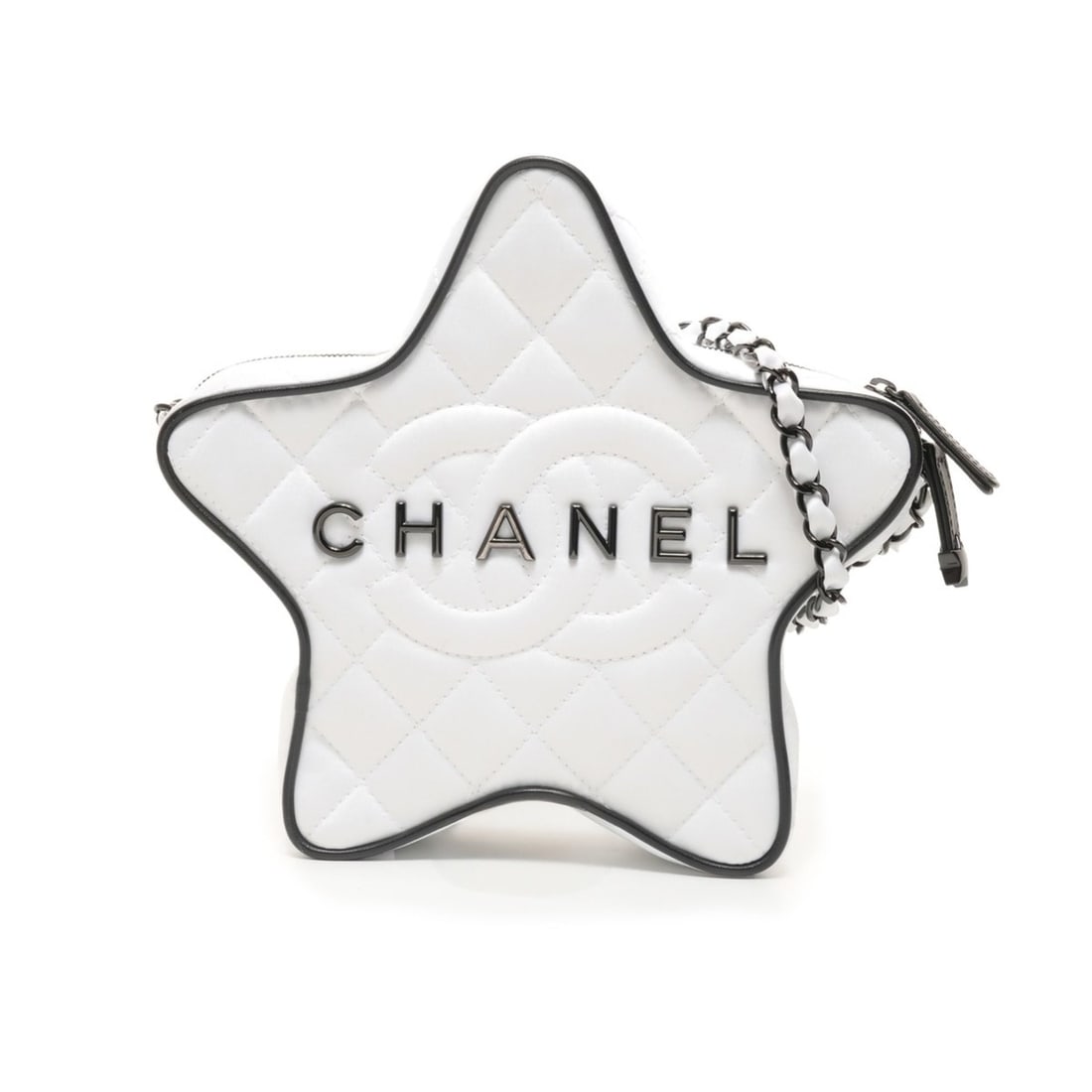 CHANEL 2021-2025 Coco Mark Star-Shaped Chain Shoulder Bag in White: --- Catalog ---Category: SizeSize (HxWxD): 18cm x 21cm x 5cm / 7.08'' x 8.26'' x 1.96''Category: DesignType: Shoulder bagColor: WhiteGender: WomenCategory: GeneralBrand: Chanel--- Item List ---Section