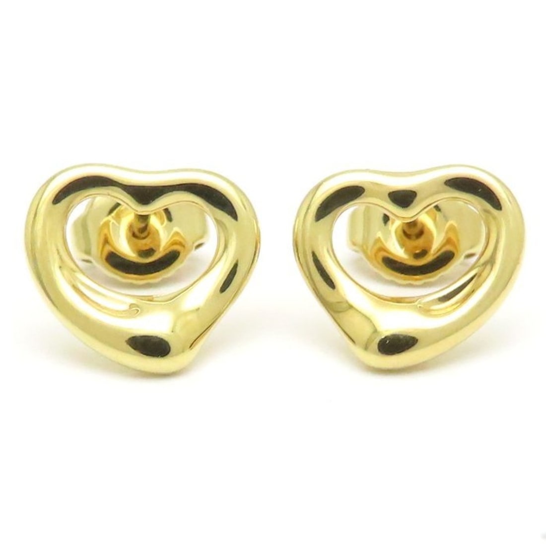 TIFFANY & Co. Tiffany Open Heart Earrings, Elsa Peretti, 18K Yellow Gold, Women's, 295187: --- Catalog ---Category: SizeSize (HxWxD): 10.00mm x 11.00mm / 0.39'' x 0.43''Category: DesignType: Stud earringsColor: Yellow goldGender: WomenMaterial: Yellow gold (18K)Category: GeneralLine: Open H