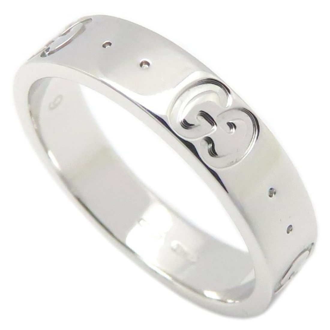 GUCCI Icon Ring #9 18KWG Women's 295130: --- Catalog ---Category: SizeJP Size: 9US Size: 5Category: DesignType: Band ringColor: White goldGender: WomenMaterial: White gold (18K)Category: GeneralBrand: Gucci--- Item List ---Section: Condition