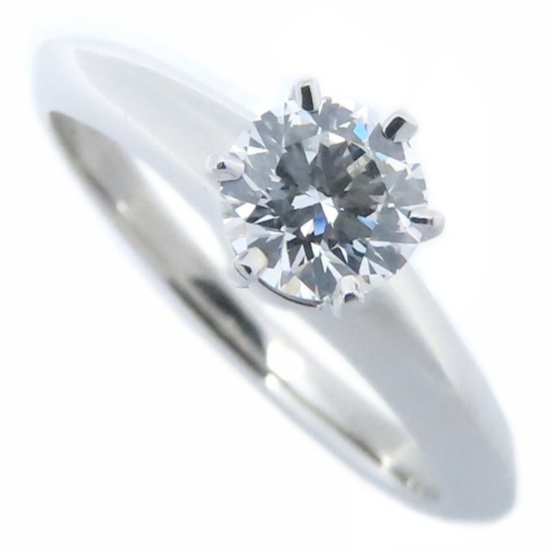 TIFFANY & Co. Tiffany Solitaire Ring with a 0.41ct Single Diamond, G.VS1, Pt950, Women's, 295108: --- Catalog ---Category: SizeJP Size: 8US Size: 4.5Category: DesignType: Band ringColor: PlatinumStone: DiamondGender: WomenClarity: VS1Material: Platinum 950Weight (ct.): 0.41Category: GeneralBrand:
