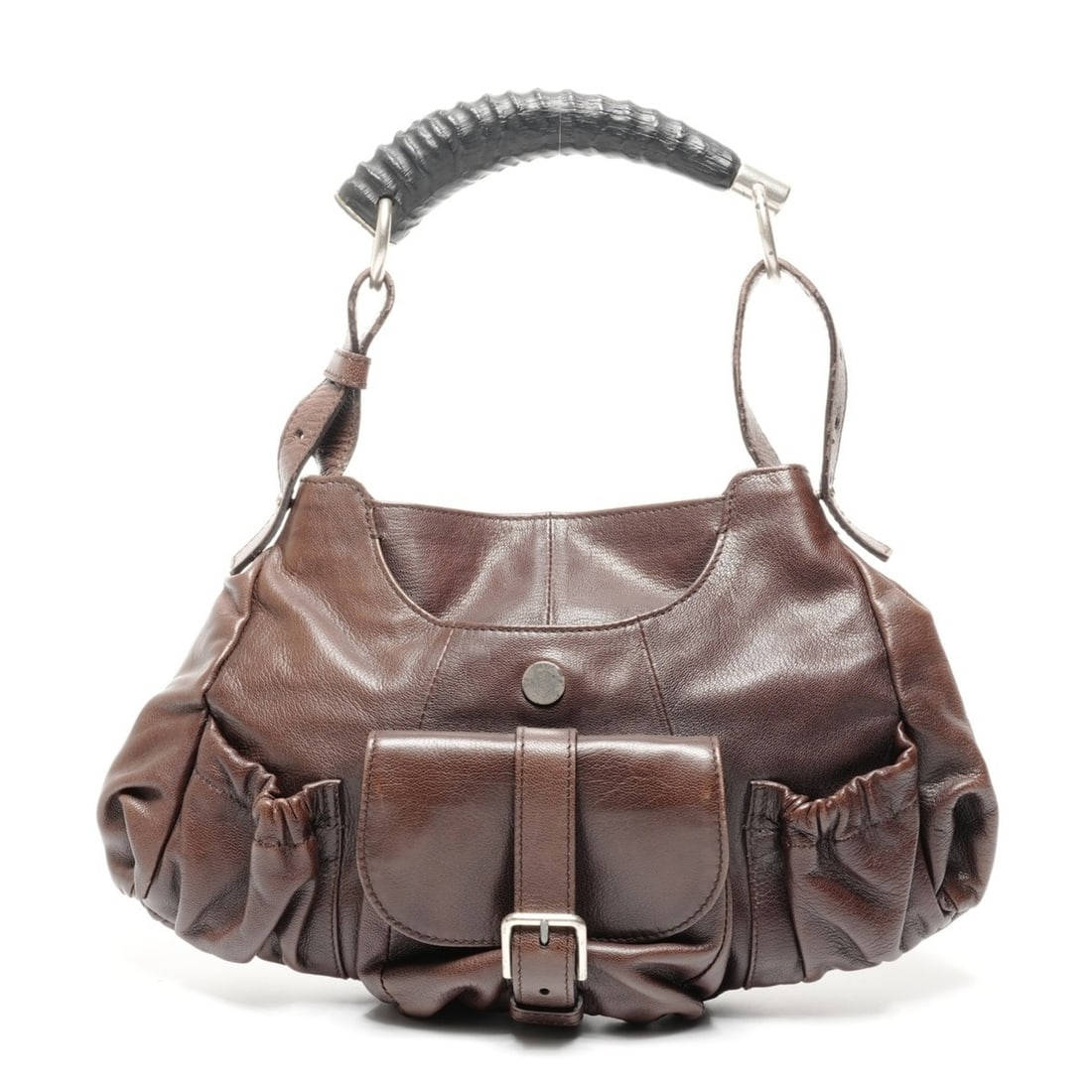 Yves Saint Laurent Mombasa Leather One-Shoulder Bag in Brown: --- Catalog ---Category: SizeSize (HxWxD): 20cm x 33cm x 3cm / 7.87'' x 12.99'' x 1.18''Category: DesignType: Shoulder bagColor: BrownGender: WomenCategory: GeneralBrand: Yves Saint LaurentCountry of