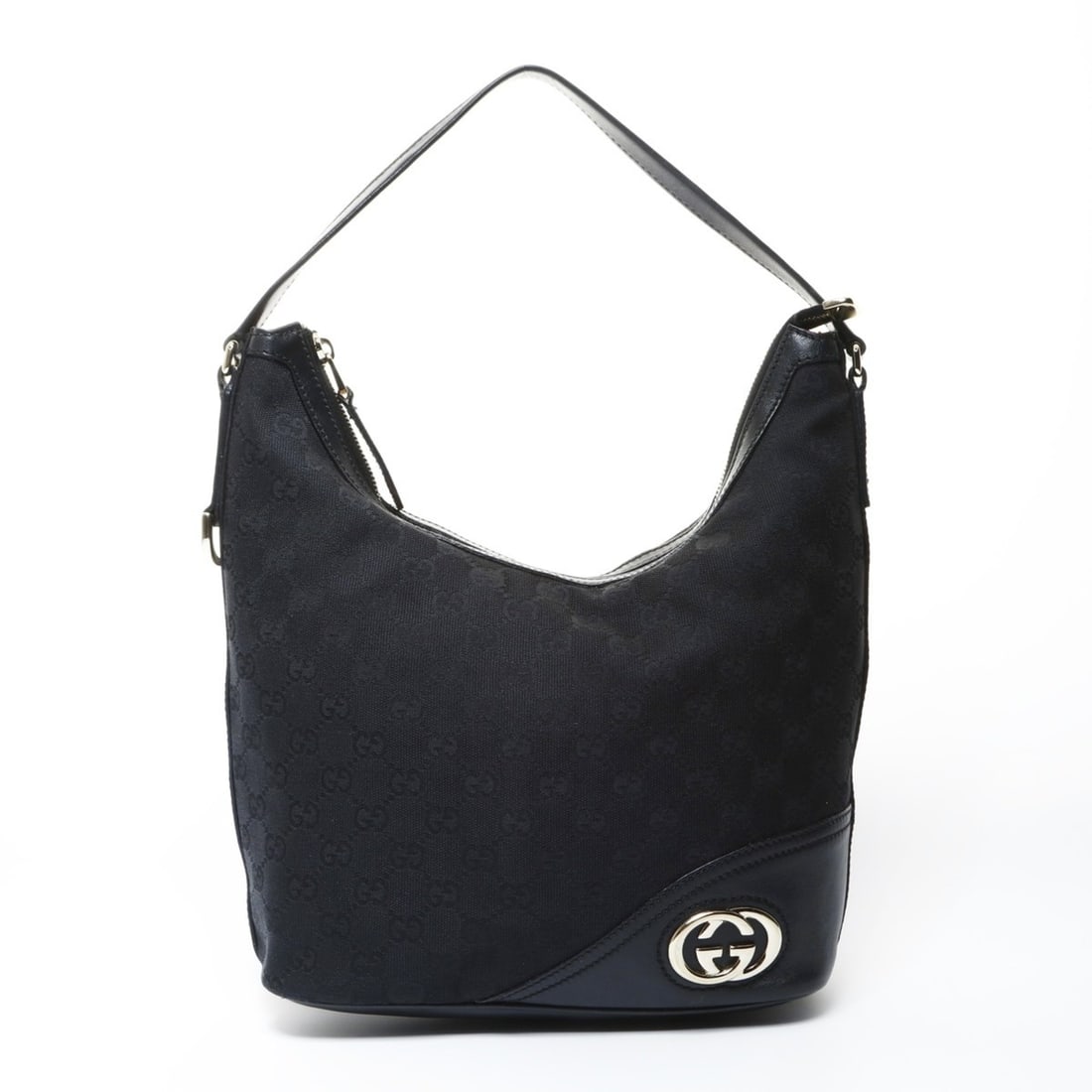 Gucci GG Canvas One-Shoulder Interlocking G Shoulder Bag in Black: --- Catalog ---Category: SizeSize (HxWxD): 29cm x 31cm x 10.5cm / 11.41'' x 12.2'' x 4.13''Category: DesignType: Shoulder bagColor: BlackGender: WomenCategory: GeneralBrand: GucciCountry of Origin: