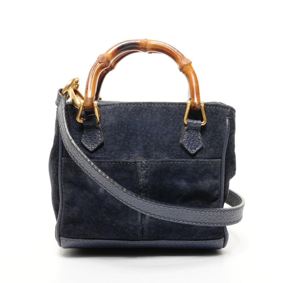 Gucci Suede Mini 2-Way Shoulder Bag in Navy: --- Catalog ---Category: SizeSize (HxWxD): 12.5cm x 15cm x 7.5cm / 4.92'' x 5.9'' x 2.95''Category: DesignType: Shoulder bagColor: NavyGender: WomenCategory: GeneralBrand: GucciCountry of Origin: