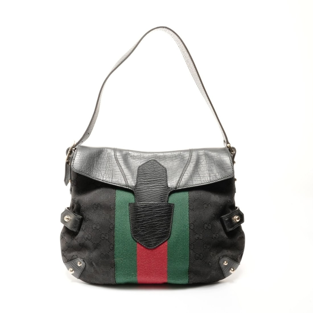 Gucci GG canvas one-shoulder shoulder bag in black: --- Catalog ---Category: SizeSize (HxWxD): 26cm x 32cm x 4cm / 10.23'' x 12.59'' x 1.57''Category: DesignType: Shoulder bagColor: BlackGender: WomenCategory: GeneralBrand: GucciCountry of Origin: Ital