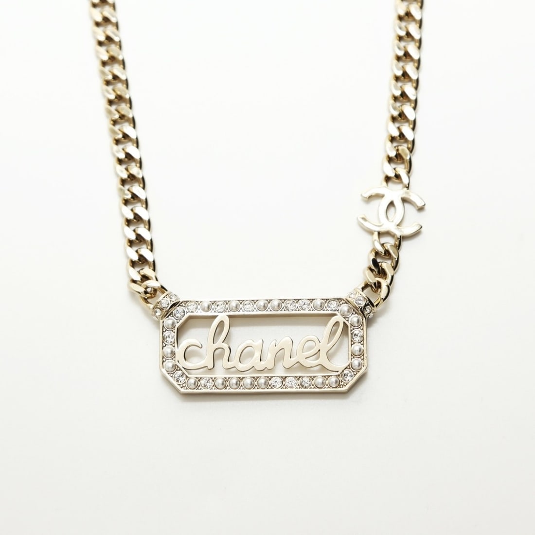 CHANEL 23B 2023 Logo Chain Necklace in Gold (1 of 15)
