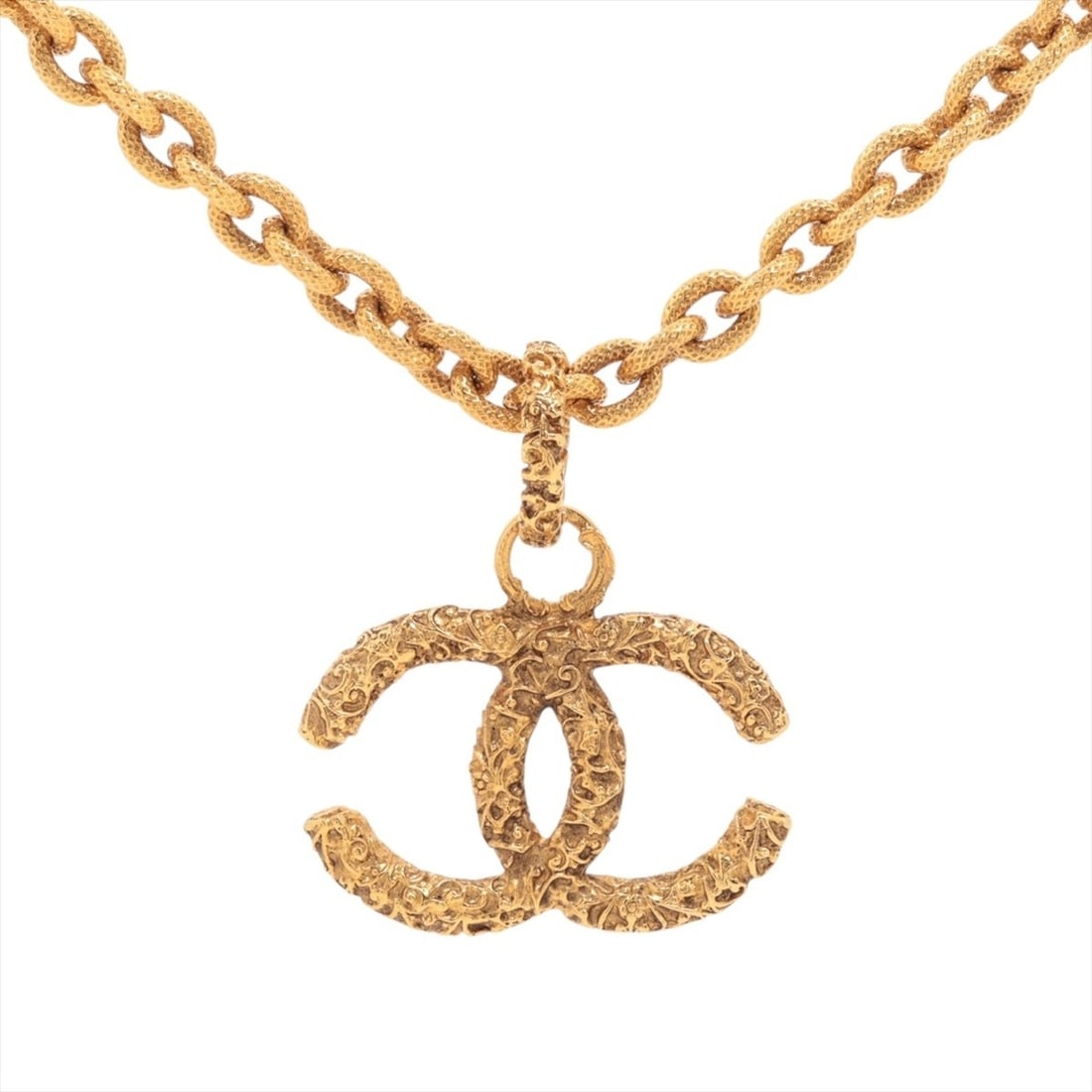 CHANEL 03A 2003 Coco Mark Lava Necklace Gold: --- Catalog ---Category: SizePendant Size: 63mm x 52mm / 2.48'' x 2.04''Neck Circumference: 81 cm / 31.88''Category: DesignColor: GoldGender: WomenNecklace Type: NecklaceCategory: GeneralBrand: Chanel