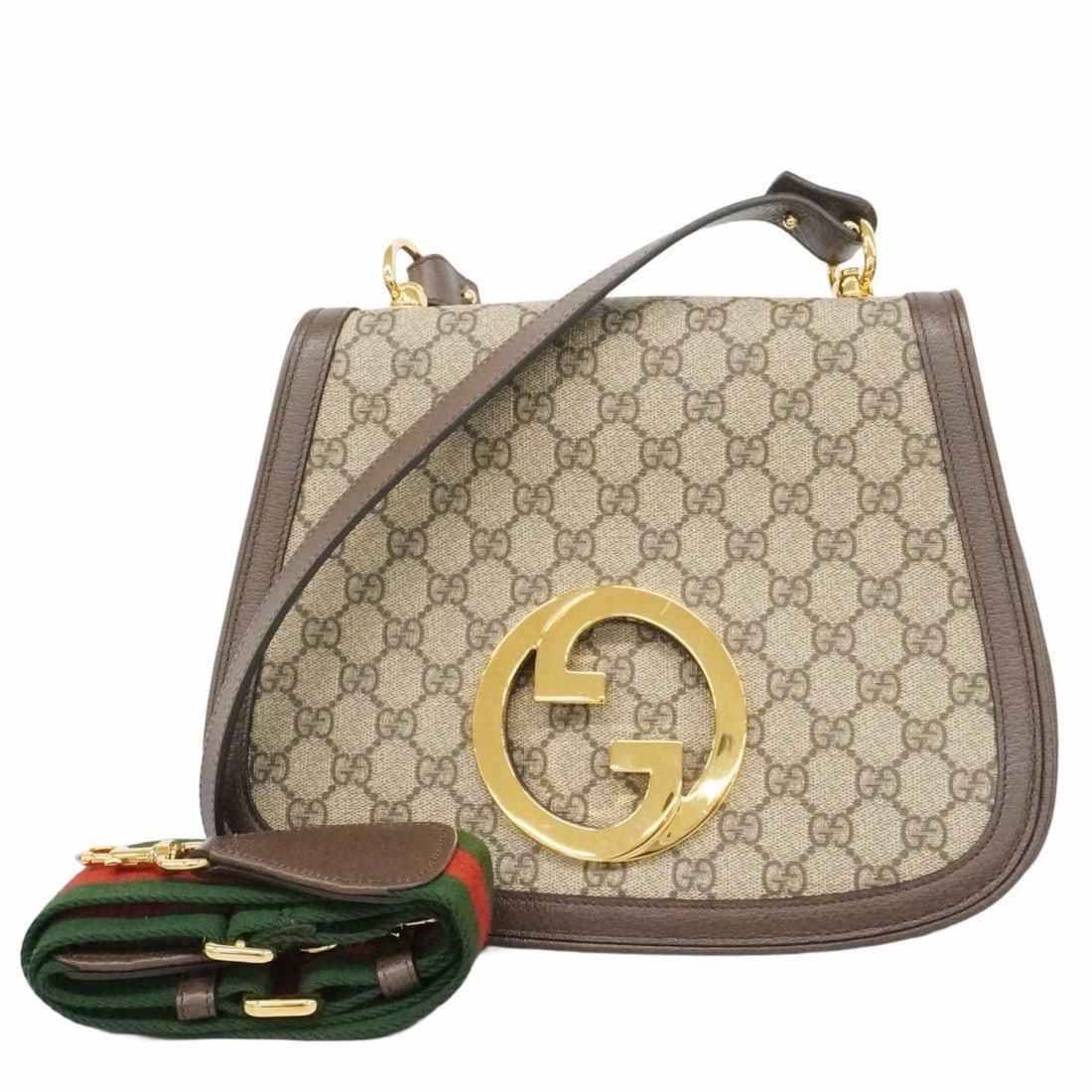 Gucci GG Supreme Blondie Shoulder Bag 699210 Beige Brown Women's: --- Catalog ---Category: SizeSize (HxWxD): 23cm x 29cm x 5cm / 9.05'' x 11.41'' x 1.96''Category: DesignType: Shoulder bagColor: Beige, BrownGender: WomenMaterial: PVC Hardware Color: GoldCategory: Ge