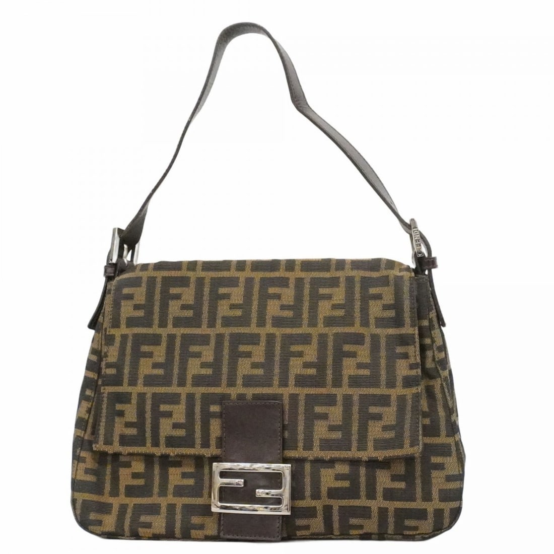 Fendi Zucca Mamma Bucket handbag in nylon canvas, brown, for women: --- Catalog ---Category: SizeSize (HxWxD): 22cm x 29cm x 11cm / 8.66'' x 11.41'' x 4.33''Category: DesignType: HandbagColor: BrownGender: WomenMaterial: Nylon canvas Hardware Color: SilverCategory: Ge