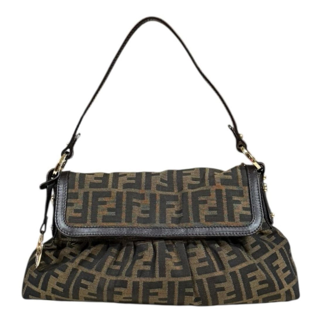 Pre-owned Fendi Zucca handbag in brown canvas (8BR445) for women.: --- Catalog ---Category: SizeSize (HxWxD): 19cm x 32cm x 5cm / 7.48'' x 12.59'' x 1.96''Category: DesignType: HandbagColor: BrownGender: WomenMaterial: Canvas , Leather Category: GeneralMPN: 8BR445Bra