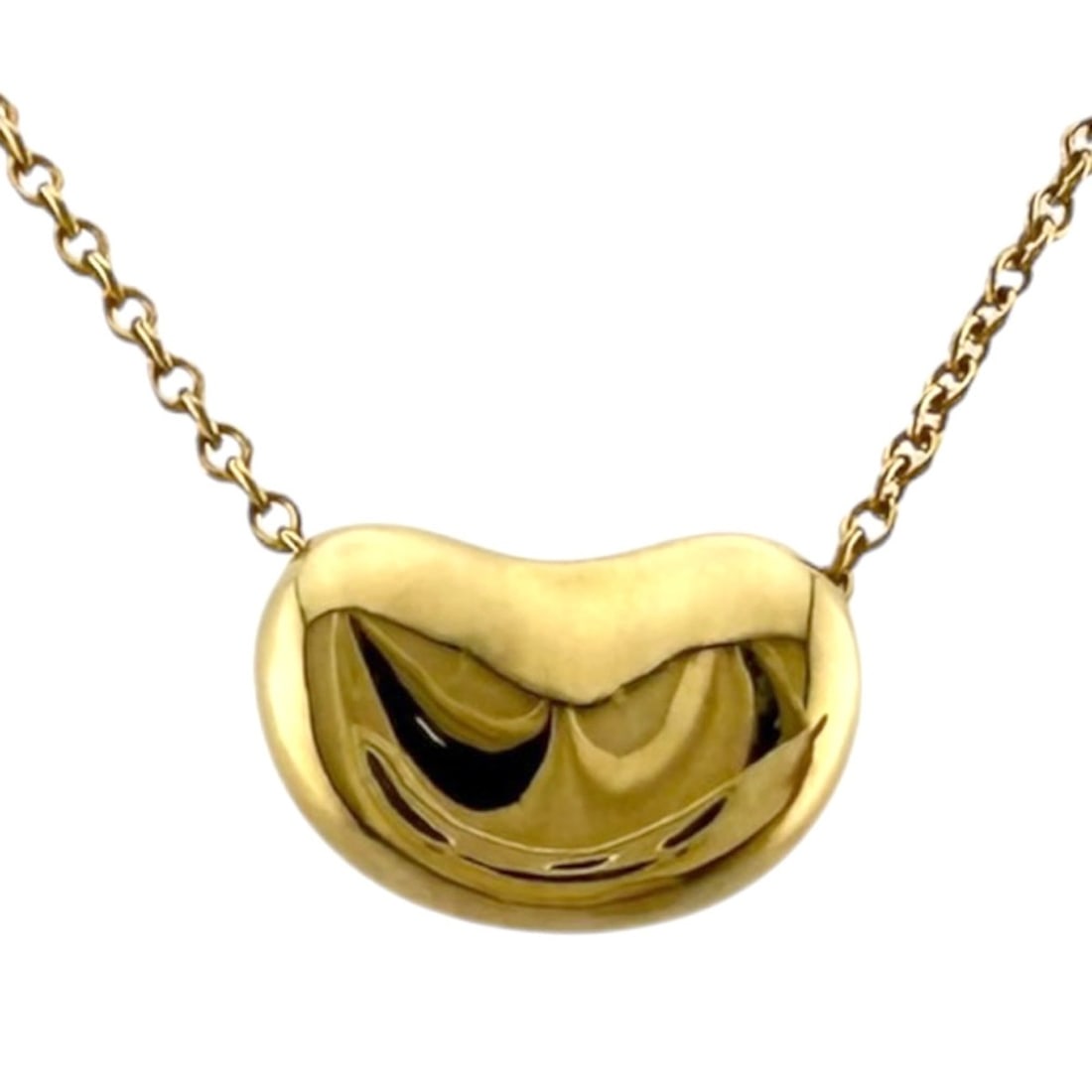 Tiffany Bean Necklace, & Co., 18k Gold, Women's, Pre-owned: --- Catalog ---Category: SizePendant Size: 11mm x 7.5mm / 0.43'' x 0.29''Neck Circumference: 43 cm / 16.92''Category: DesignColor: Yellow goldGender: WomenMaterial: Yellow gold (18K)Necklace Type: Nec