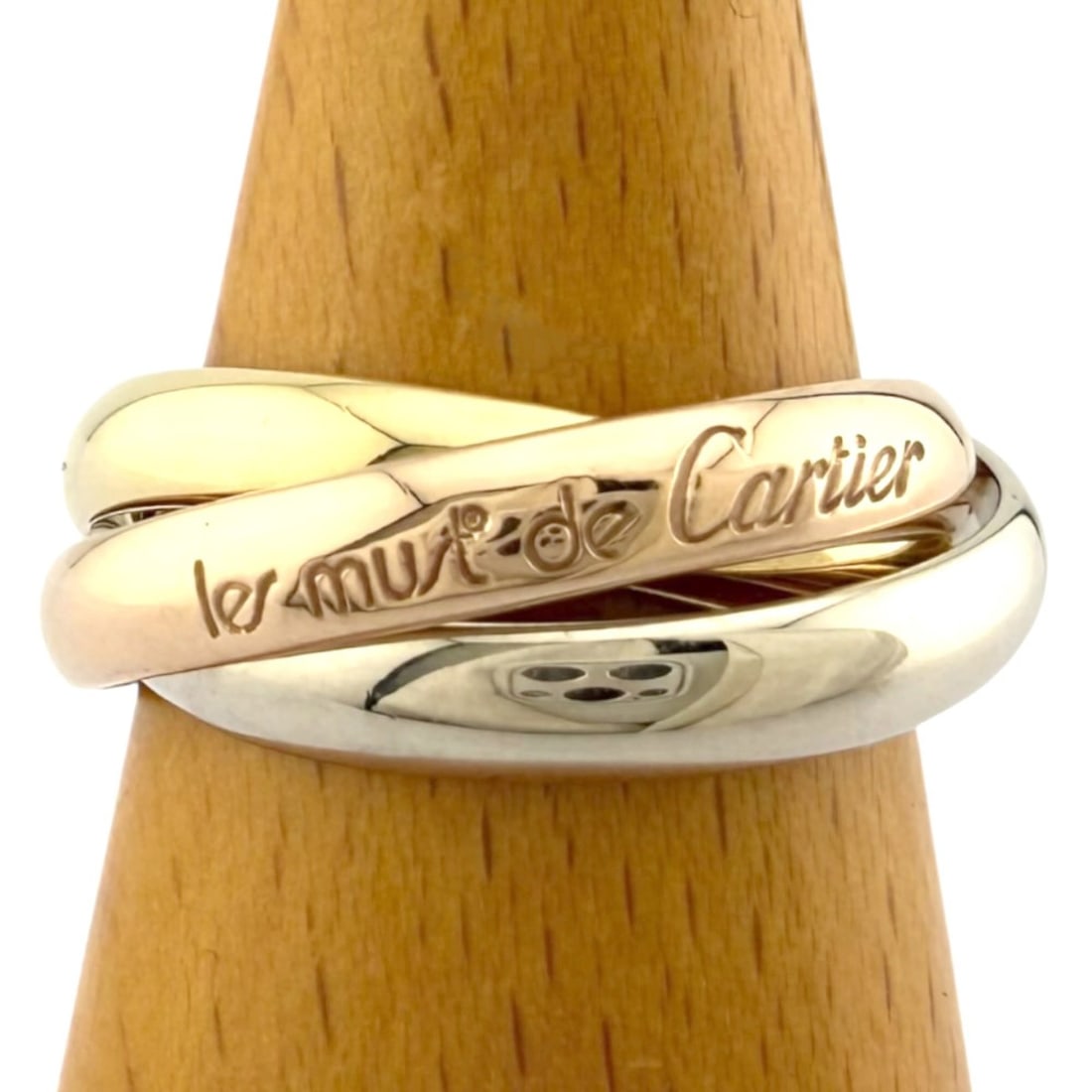 Cartier Trinity Ring, 1, 18k Gold, Women's, Pre-owned: --- Catalog ---Category: PackNumber in Pack: 1Category: SizeJP Size: 16US Size: 8Category: DesignType: Band ringColor: Pink gold, White gold, Yellow goldGender: WomenMaterial: Pink gold (18K), White g