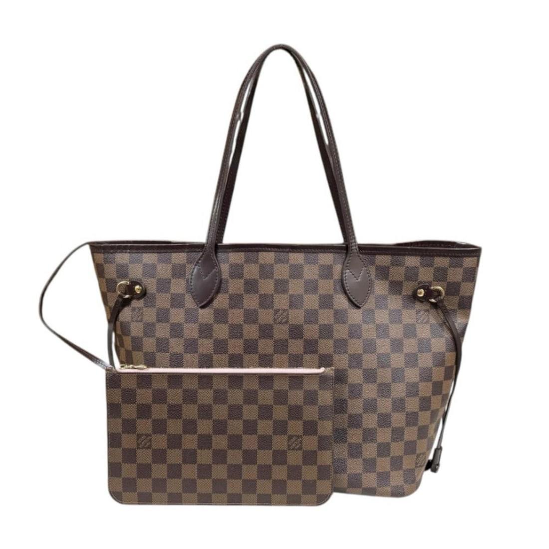 Pre-owned Louis Vuitton Neverfull MM Damier Tote Bag, Canvas N41603, Brown, Women's: --- Catalog ---Category: SizeSize (HxWxD): 28cm x 45cm x 16cm / 11.02'' x 17.71'' x 6.29''Category: DesignType: Tote bagColor: Brown, Rose ballerineGender: WomenMaterial: Damier Canvas Category: Gener