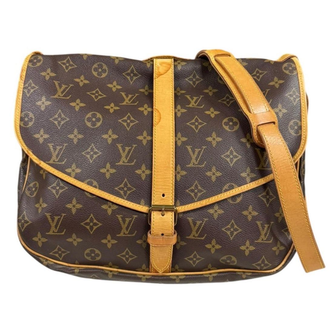 Pre-owned Louis Vuitton Saumur 35 Monogram Shoulder Bag in Canvas (M42254) Brown, Women's (1 of 17)