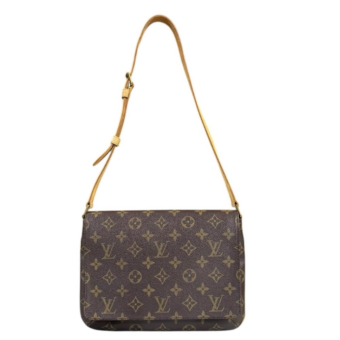 Pre-owned Louis Vuitton Musette Tango Short Monogram Shoulder Bag in Canvas M51257, Brown, Women's: --- Catalog ---Category: SizeSize (HxWxD): 20cm x 27cm x 5cm / 7.87'' x 10.62'' x 1.96''Category: DesignType: Shoulder bagColor: BrownGender: WomenMaterial: Monogram , Canvas Category: GeneralMPN: M51