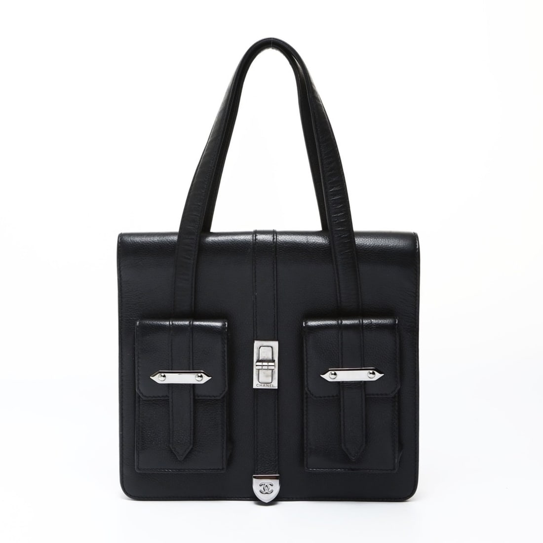 CHANEL Leather Chanel 2.55 Caviar Shoulder Bag Black WS26912: --- Catalog ---Category: SizeHandle Drop: 16.00cm / 6.30''Size (HxWxD): 22cm x 24cm x 5cm / 8.66'' x 9.44'' x 1.96''Category: DesignType: Shoulder bagColor: BlackGender: WomenMaterial: Leather Categor