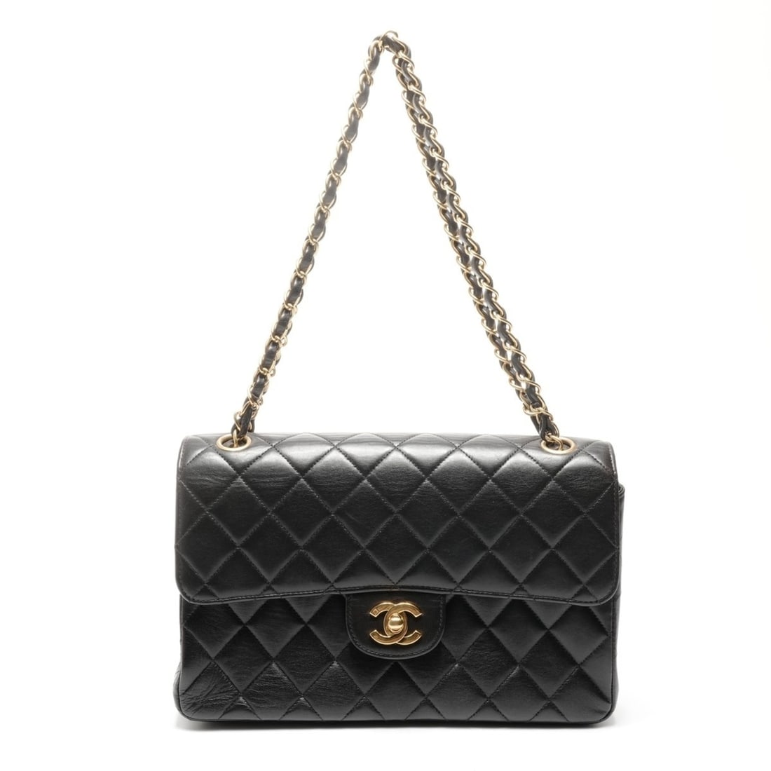 CHANEL No. 4 1996-1997 Double-Face Matelasse 25cm Lambskin Shoulder Bag in Black: --- Catalog ---Category: SizeSize (HxWxD): 15cm x 25cm x 7cm / 5.9'' x 9.84'' x 2.75''Strap Length: 50cm / 19.68''Category: DesignType: Shoulder bagColor: BlackGender: WomenMaterial: Leather Leather/F