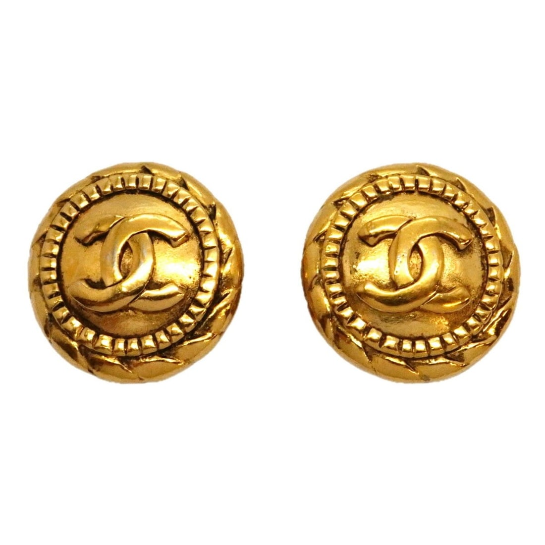 Chanel Coco Mark Circle Earrings, GP Plated Gold for Women (1 of 12)