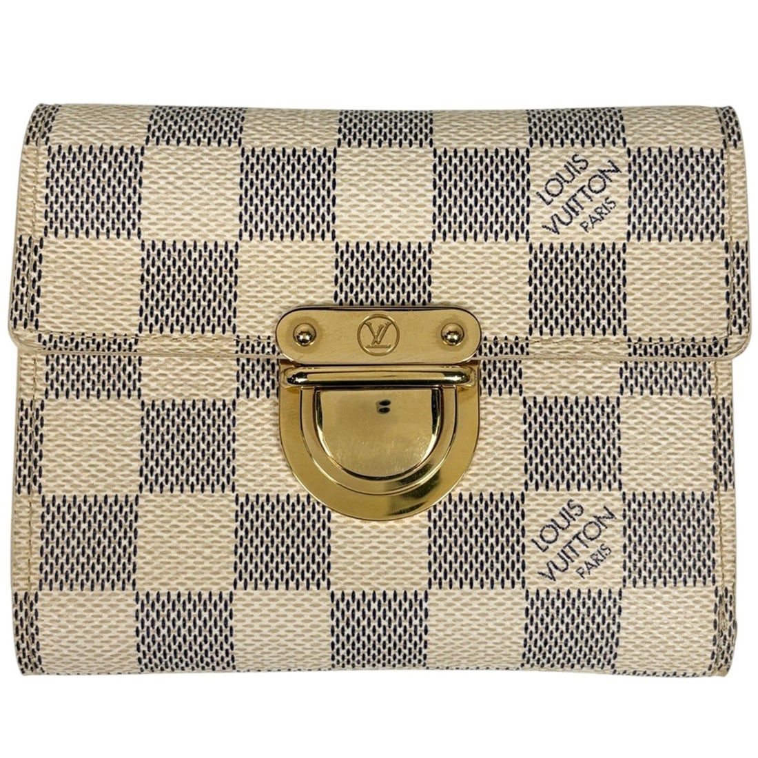 Louis Vuitton Portefeuille Koala Tri-fold Wallet with Billfold and Coin Purse, Damier Azur, White,: --- Catalog ---Category: SizeSize (HxWxD): 10cm x 12.5cm x 2cm / 3.93'' x 4.92'' x 0.78''Category: DesignType: Wallet (tri-fold)Color: WhiteGender: WomenMaterial: Damier Azur Category: GeneralLine: Da