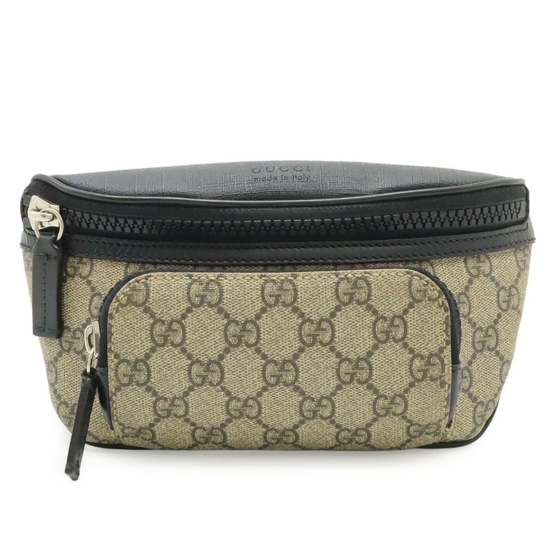 GUCCI GG Supreme Bag, Body Belt Waist Pouch, Leather, Beige, Black, 450946 (1 of 10)