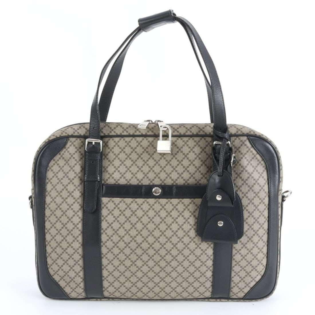 Gucci Diamante 267898 Leather Briefcase Tote Bag for Men: --- Catalog ---Category: SizeSize (HxWxD): 28cm x 42cm x 5cm / 11.02'' x 16.53'' x 1.96''Category: DesignType: Briefcase, Tote bagColor: BeigeGender: MenMaterial: Leather , Coated canvas Category: Gen