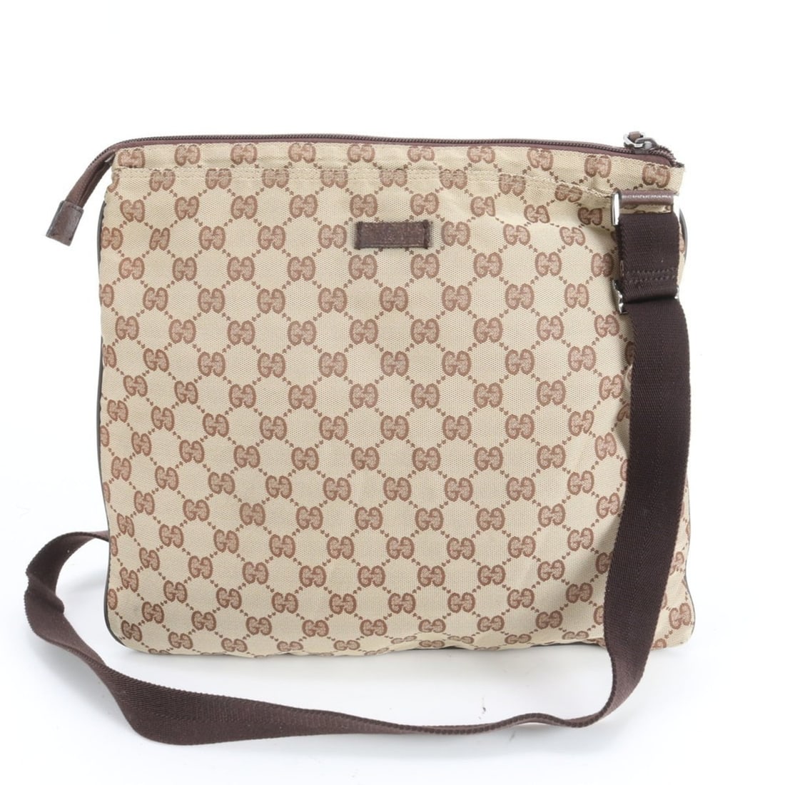 Gucci GG Canvas 132999 Leather Shoulder Bag/Messenger Bag Brown Men's: --- Catalog ---Category: SizeSize (HxWxD): 31cm x 34cm x 1cm / 12.2'' x 13.38'' x 0.39''Category: DesignType: Messenger bag, Shoulder bagColor: BrownGender: MenMaterial: Leather , Canvas Category: Gen