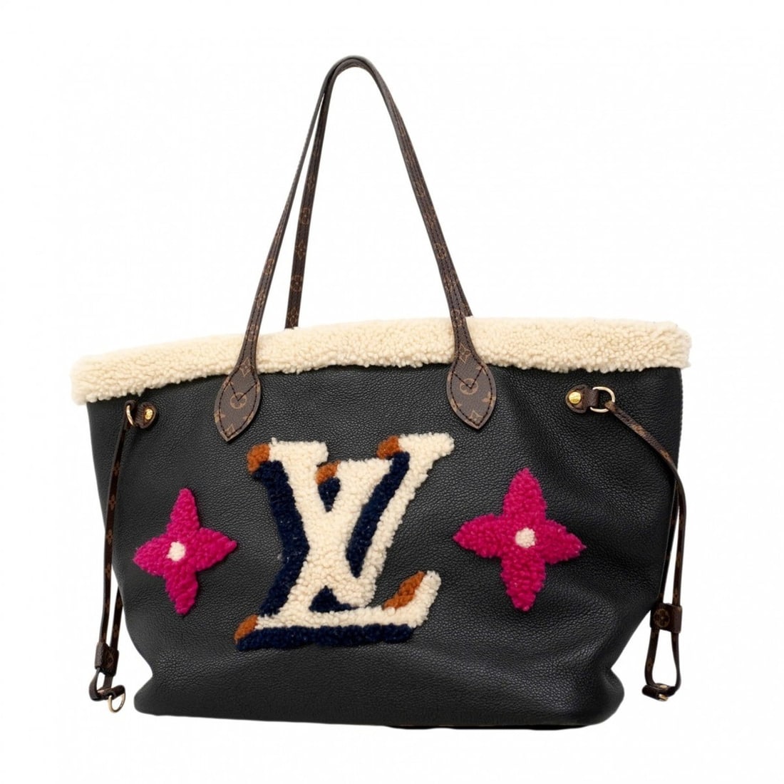 Louis Vuitton Tote Bag, Shearling Monogram Flower, LV Neverfull MM M56960, Black, Women's: --- Catalog ---Category: SizeSize (HxWxD): 29cm x 32cm x 16cm / 11.41'' x 12.59'' x 6.29''Category: DesignType: Tote bagColor: BlackGender: WomenCategory: GeneralMPN: M56960Brand: Louis Vuitton--- Ite