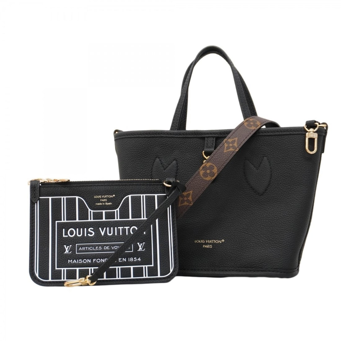 Louis Vuitton Monogram Neverfull Inside Out BB Tote Bag M12099 Brown/Black Reversible 2-Way for: --- Catalog ---Category: SizeSize (HxWxD): 17cm x 19.5cm x 11cm / 6.69'' x 7.67'' x 4.33''Category: DesignType: Tote bagColor: Black, BrownGender: WomenCategory: GeneralMPN: M12099Brand: Louis Vuitton