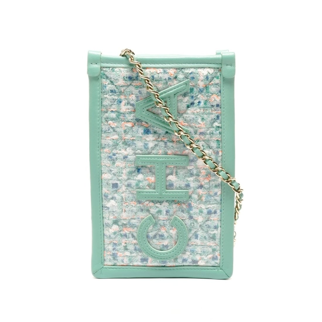Chanel CHANEL 28 Series 2019 Tweed Clutch/Phone Case/Shoulder Bag, Green: --- Catalog ---Category: SizeSize (HxWxD): 18cm x 11.5cm x 3cm / 7.08'' x 4.52'' x 1.18''Strap Length: 125cm / 49.21''Category: DesignType: Shoulder bagColor: GreenGender: WomenMaterial: Tweed , PVC C