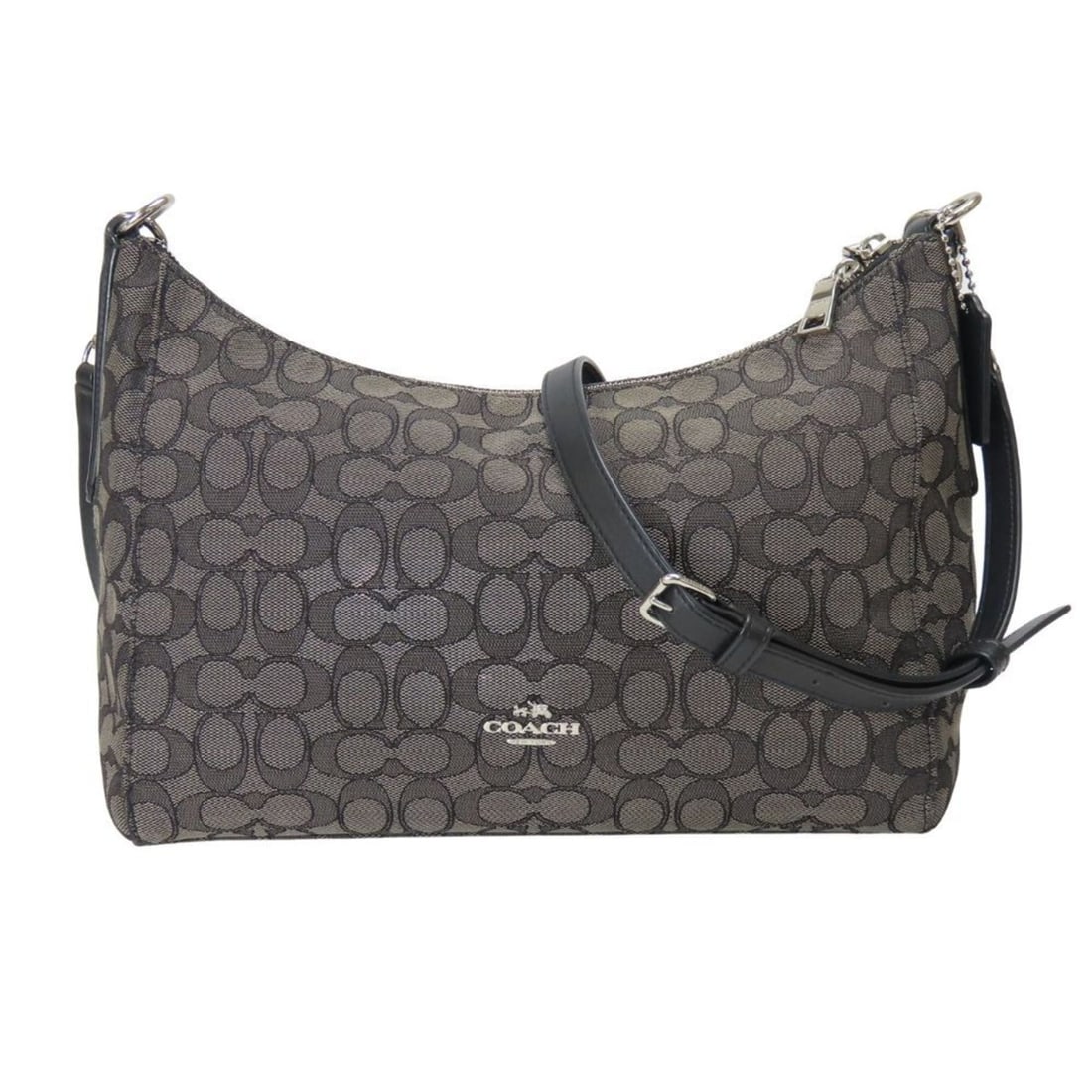 Coach Signature Shoulder Bag F54936 Canvas Leather Gray Black Women's COACH: --- Catalog ---Category: SizeSize (HxWxD): 20cm x 30cm x 11.5cm / 7.87'' x 11.81'' x 4.52''Category: DesignType: Shoulder bagColor: Black, GrayGender: WomenMaterial: Signature line , Canvas , Leather