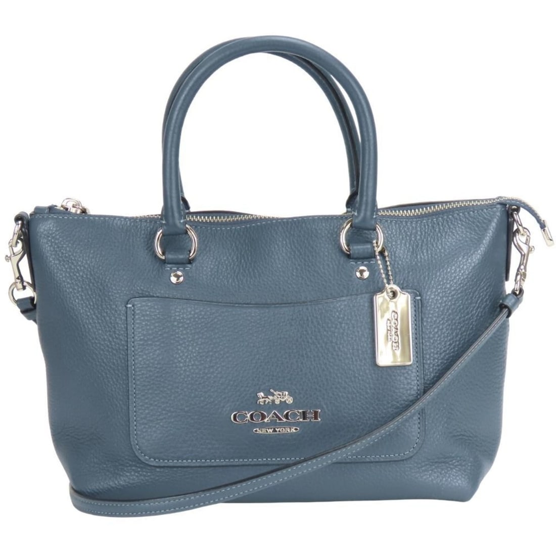Coach handbag F31466 leather blue mini women's COACH: --- Catalog ---Category: SizeSize (HxWxD): 17cm x 29cm x 11cm / 6.69'' x 11.41'' x 4.33''Category: DesignType: HandbagColor: BlueGender: WomenMaterial: Leather Category: GeneralMPN: F31466Brand: Coach