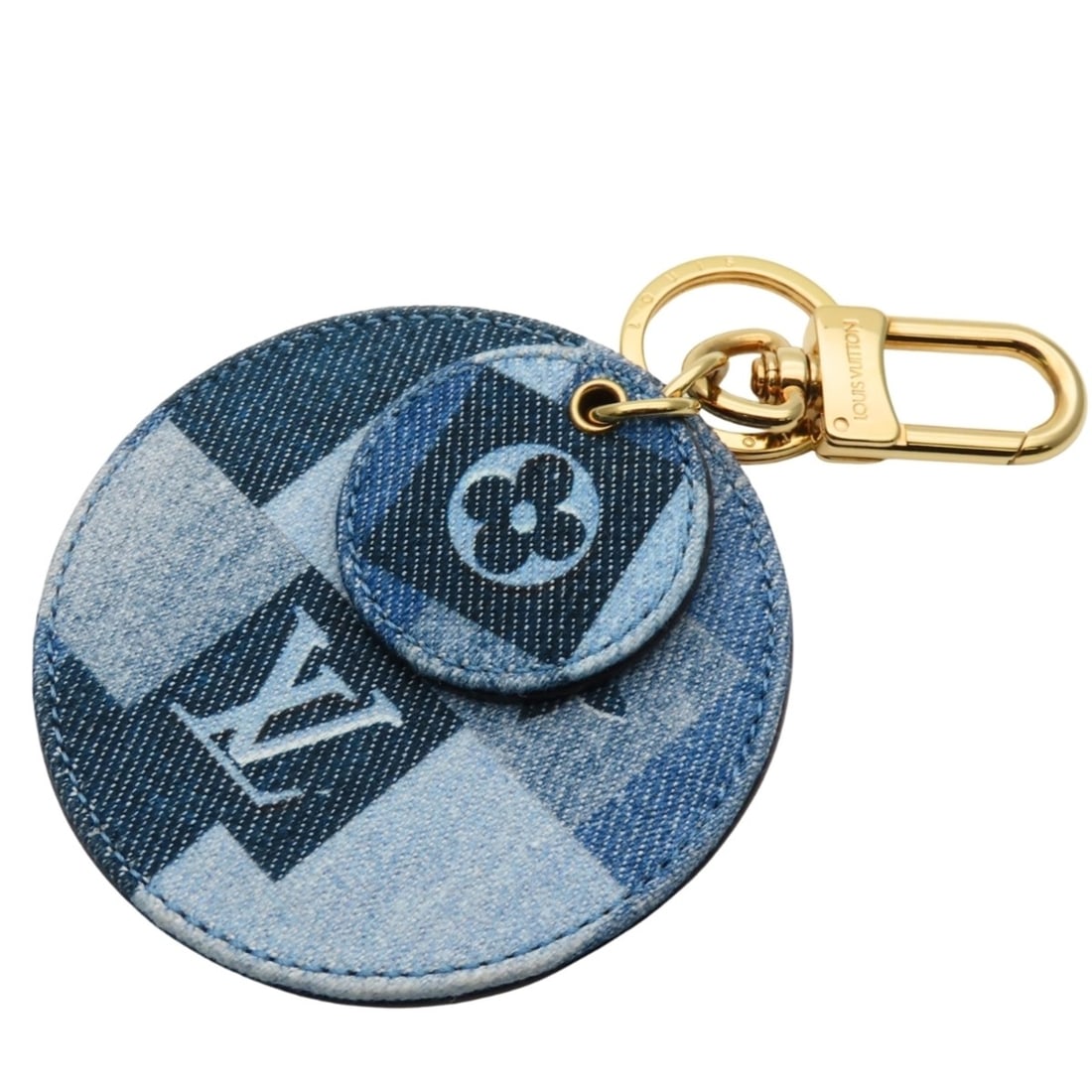 Louis Vuitton Porte Cles Keychain M69017 Monogram Denim Leather Blue Red Gold Keyring Women's LOUIS: --- Catalog ---Category: SizeSize (HxWxD): 12.5cm x 7.5cm x 5.00mm / 4.92'' x 2.95'' x 0.19''Category: DesignType: KeyringColor: Blue, Monogram, Red colorGender: WomenMaterial: Leather, Monogram Denim