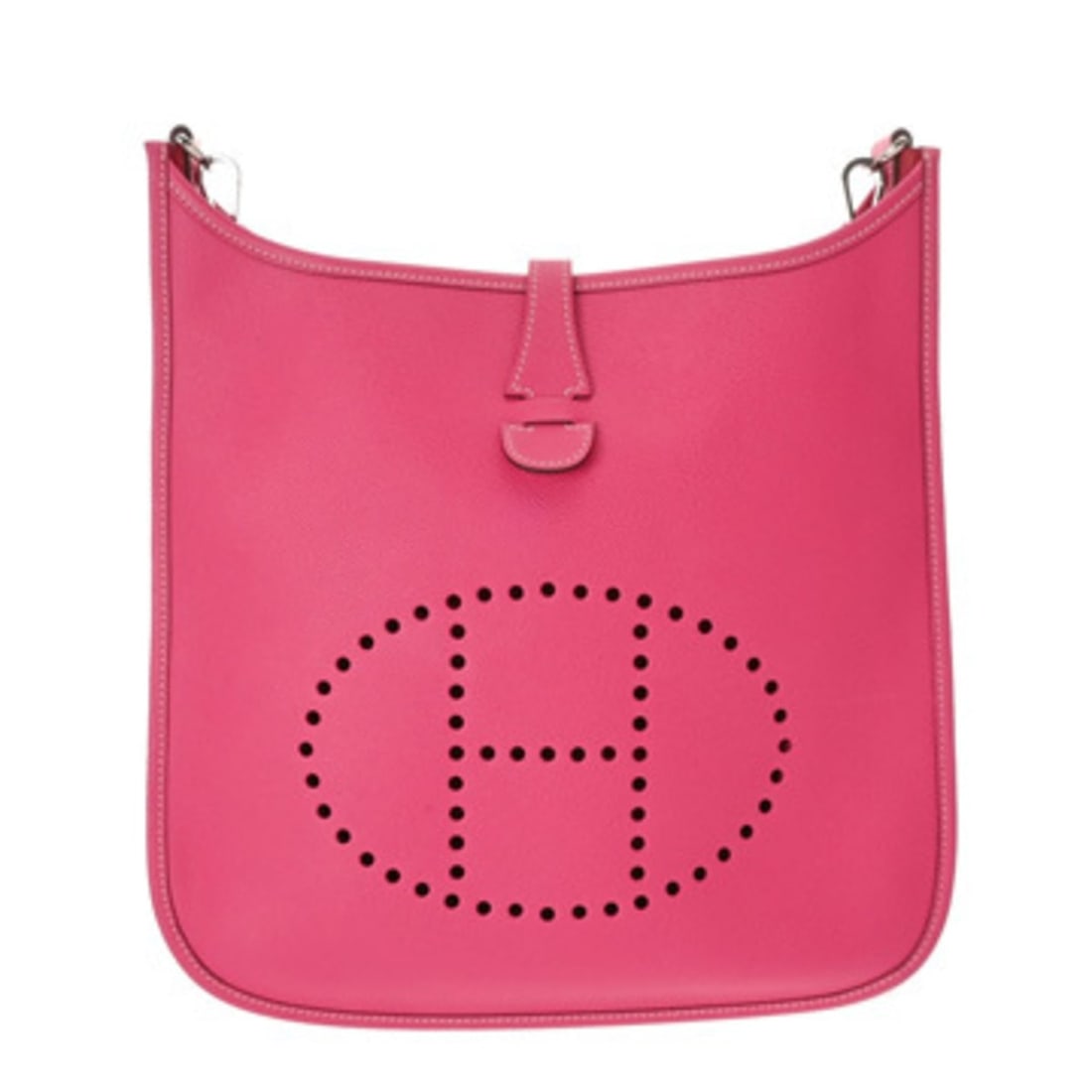 HERMES Evelyne 3 PM Rose Tyrien O Stamp (circa 2011) Women's Epsom Leather Shoulder Bag, Condition:: --- Catalog ---Category: SizeSize (HxWxD): 27.5cm x 29cm x 7cm / 10.82'' x 11.41'' x 2.75''Category: DesignType: Shoulder bagColor: Rose tyrienGender: WomenMaterial: Epsom leather Hardware Color: Silv