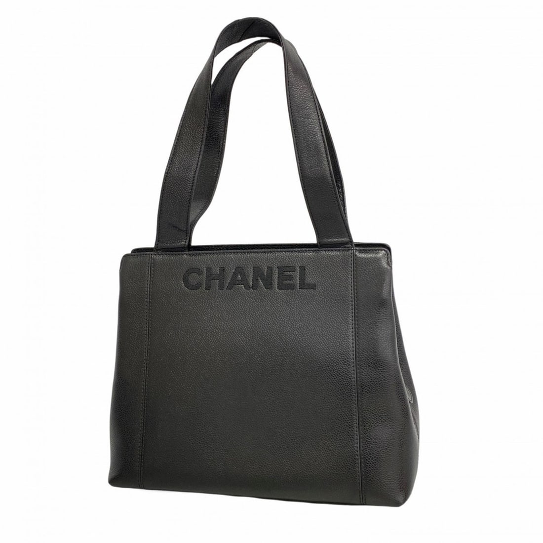 Chanel caviar skin tote bag, black, women's: --- Catalog ---Category: SizeSize (HxWxD): 25cm x 29cm x 11cm / 9.84'' x 11.41'' x 4.33''Category: DesignType: Tote bagColor: BlackGender: WomenMaterial: Grained Calfskin Hardware Color: GoldCategory: