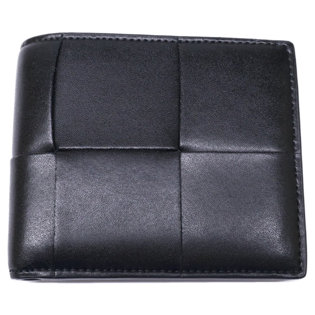 BOTTEGA VENETA 743004VBWD28803 Cassette Maxi Intrecciato Bifold Wallet (No Coin Purse) Black Men's (1 of 18)