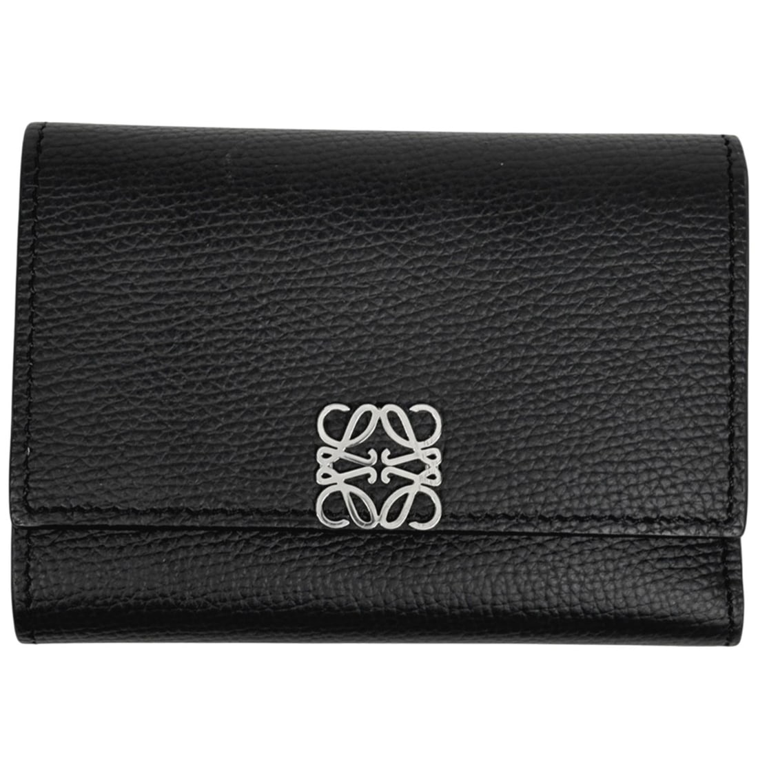 LOEWE Anagram Trifold Wallet, Leather, Black, Women's (1 of 18)