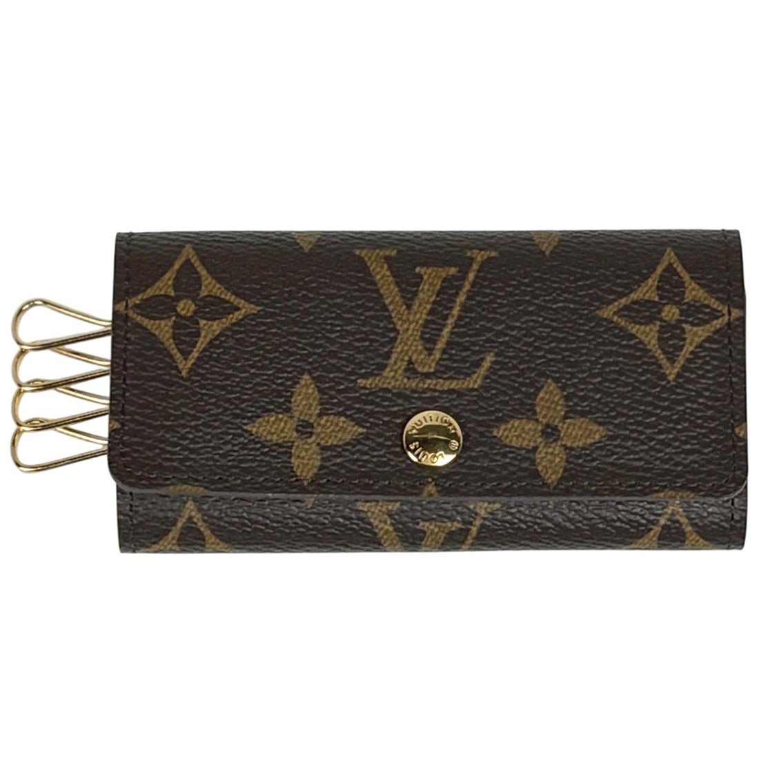 Louis Vuitton Multicle 4 Key Holder, Hook, Monogram Brown Case, M62631, Women's: --- Catalog ---Category: DesignType: KeycaseColor: BrownGender: WomenMaterial: Monogram Category: GeneralBrand: Louis VuittonModel: M62631Category: Physical PropertiesSize (HxWxD): 6cm x 10.5cm x 1cm