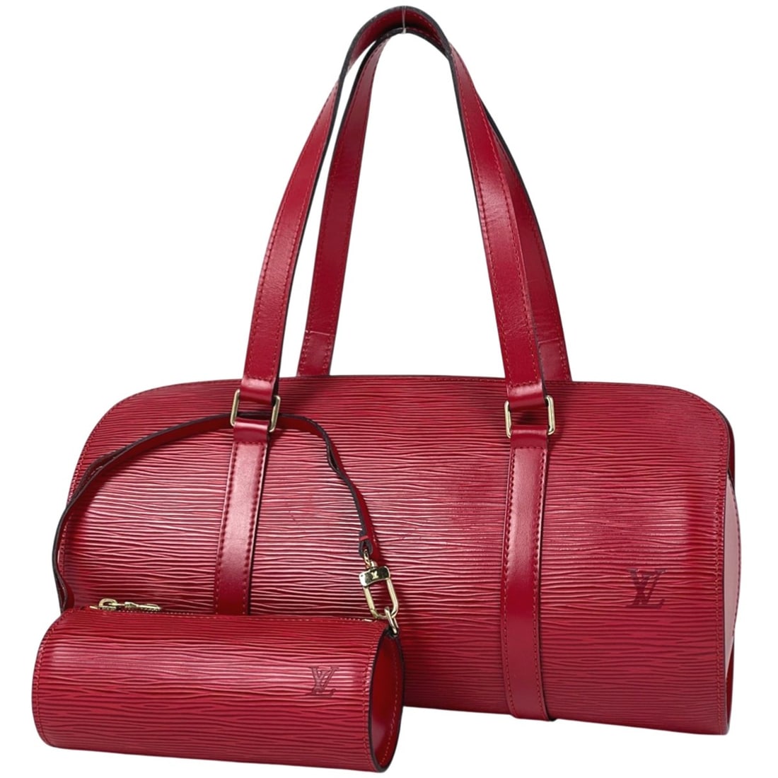 Louis Vuitton Soufflot Epi Rouge Barrel Bag M5222E Women's: --- Catalog ---Category: SizeSize (HxWxD): 15cm x 30.5cm x 14cm / 5.9'' x 12'' x 5.51''Category: DesignType: HandbagColor: RougeGender: WomenMaterial: Epi leather Category: GeneralBrand: Louis Vuitton