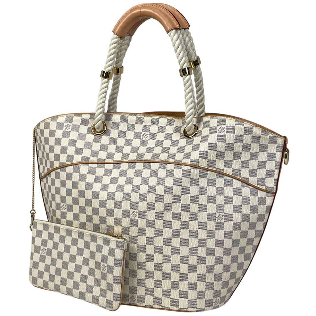 Louis Vuitton Pombrone GM Shoulder Bag/Tote Bag in Damier Azur White N48056 for Women: --- Catalog ---Category: SizeSize (HxWxD): 39cm x 34cm x 16cm / 15.35'' x 13.38'' x 6.29''Category: DesignType: Shoulder bag, Tote bagColor: WhiteGender: WomenMaterial: Damier Azur Category: