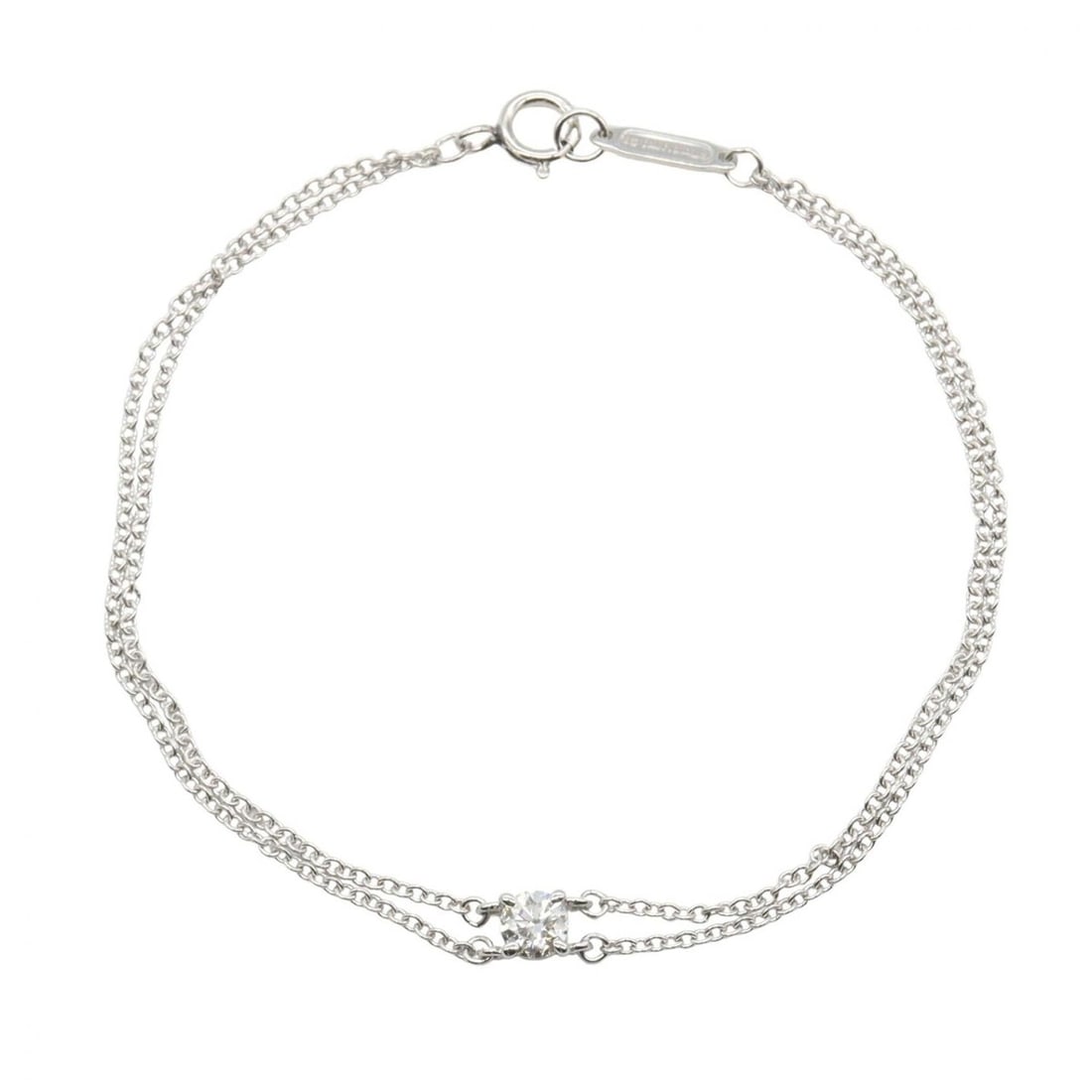 Tiffany & Co. Solitaire Diamond Bracelet in Pt950 Platinum with Diamonds, Women's, Silver and Clear,: --- Catalog ---Category: SizeLength: 15cm / 5.9''Category: DesignType: Charm braceletColor: Clear, SilverGender: WomenMaterial: Platinum 950Category: GeneralMPN: 60144492Brand: Tiffany--- Item List --