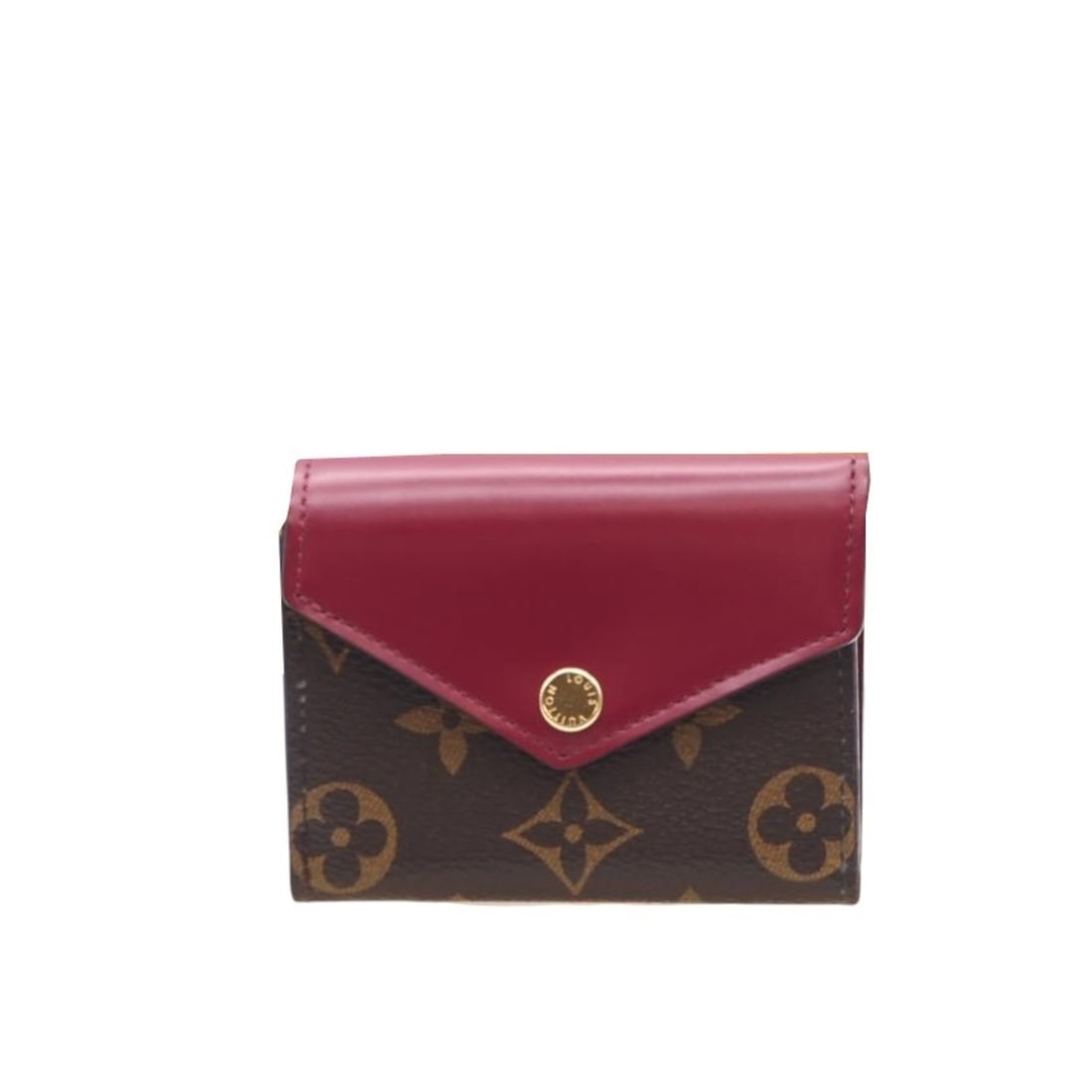 LOUIS VUITTON Monogram Portefeuille Zoe Fuchsia M62932 Tri-fold Wallet in Brown and Red Coated: --- Catalog ---Category: SizeWeight: 84g / 2.96oz.Size (HxWxD): 7.5cm x 9.5cm x 2.5cm / 2.95'' x 3.74'' x 0.98''Category: DesignType: Wallet (bi-fold)Color: Brown, Fuchsia, Red colorGender: WomenMater