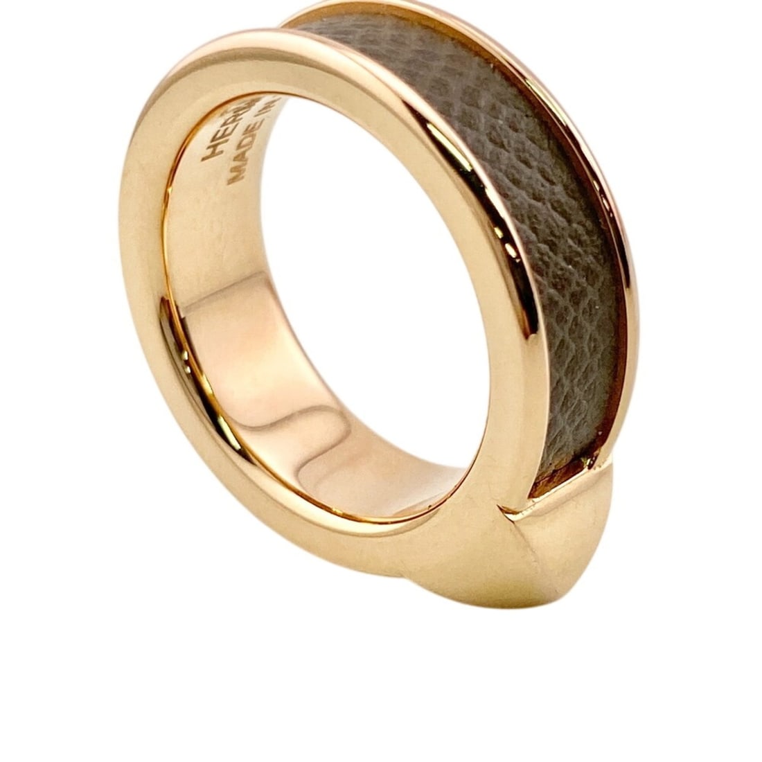 HERMES Athena Simple Stud Ring, Gray - 7