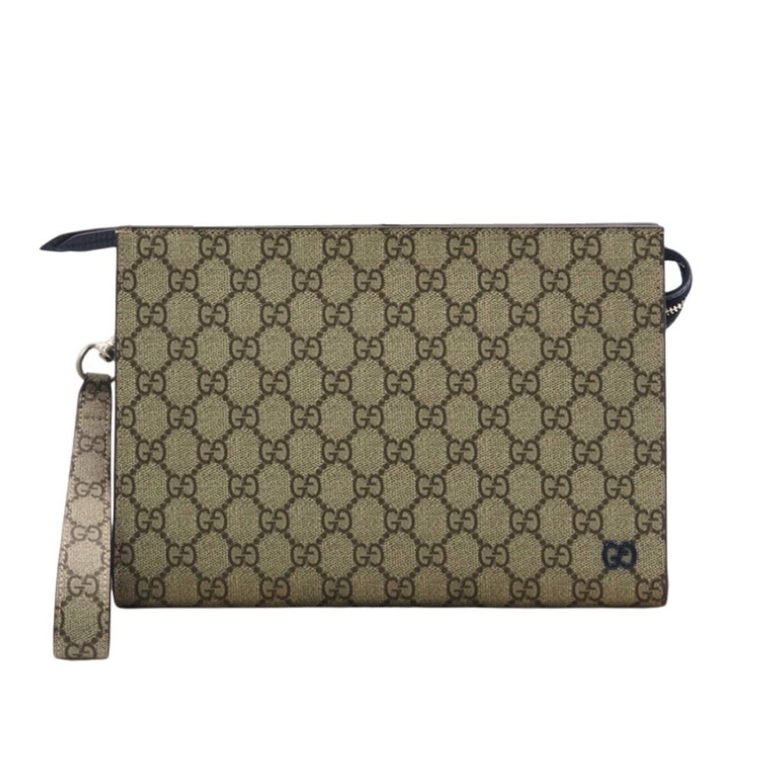 GUCCI GG Supreme Two-Tone Small Pouch 768255 Clutch Bag in Beige, Brown, and Blue Coated Canvas for: --- Catalog ---Category: SizeSize (HxWxD): 18cm x 26cm x 6cm / 7.08'' x 10.23'' x 2.36''Category: DesignType: Clutch bag, PouchColor: Beige, Blue, BrownGender: MenMaterial: Coated canvas Category: Gen