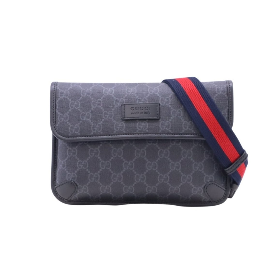 GUCCI GG Supreme PVC Leather Body Bag 598113, available in black, gray, navy, and red, with coated: --- Catalog ---Category: SizeSize (HxWxD): 17cm x 24.5cm x 3cm / 6.69'' x 9.64'' x 1.18''Category: DesignType: Sling bagColor: Black, Gray navy, Red colorGender: WomenMaterial: Coated canvas , Leather