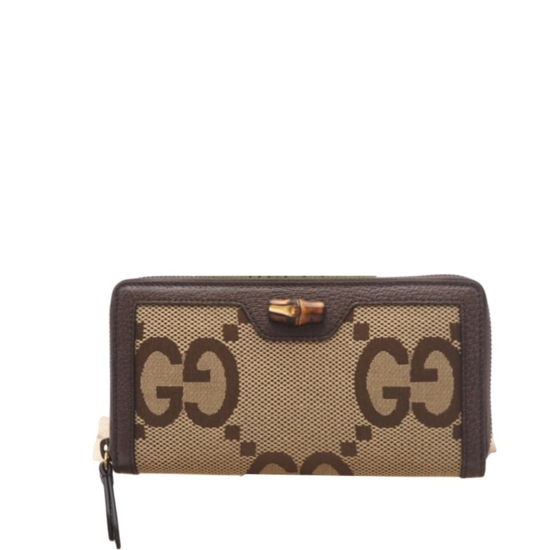 GUCCI Jumbo GG Bamboo Zip-Around Wallet 658634, Long Wallet, Brown and Beige Canvas Leather, Women's: --- Catalog ---Category: SizeSize (HxWxD): 10cm x 18.5cm x 2.5cm / 3.93'' x 7.28'' x 0.98''Category: DesignType: Long wallet (bi-fold)Color: Beige, BrownGender: WomenMaterial: Canvas , Leather Categor