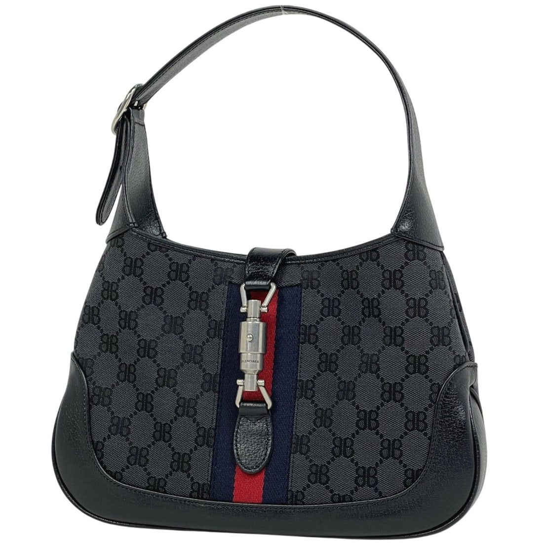 Balenciaga Jackie Shoulder Bag, Gucci Collaboration, The Hacker Project BB Canvas, Black, 680118,: --- Catalog ---Category: SizeSize (HxWxD): 25cm x 4cm / 9.84'' x 1.57''Category: DesignType: Shoulder bagColor: BlackGender: WomenMaterial: Canvas Category: GeneralMPN: 680118Brand: Balenciaga--- Item