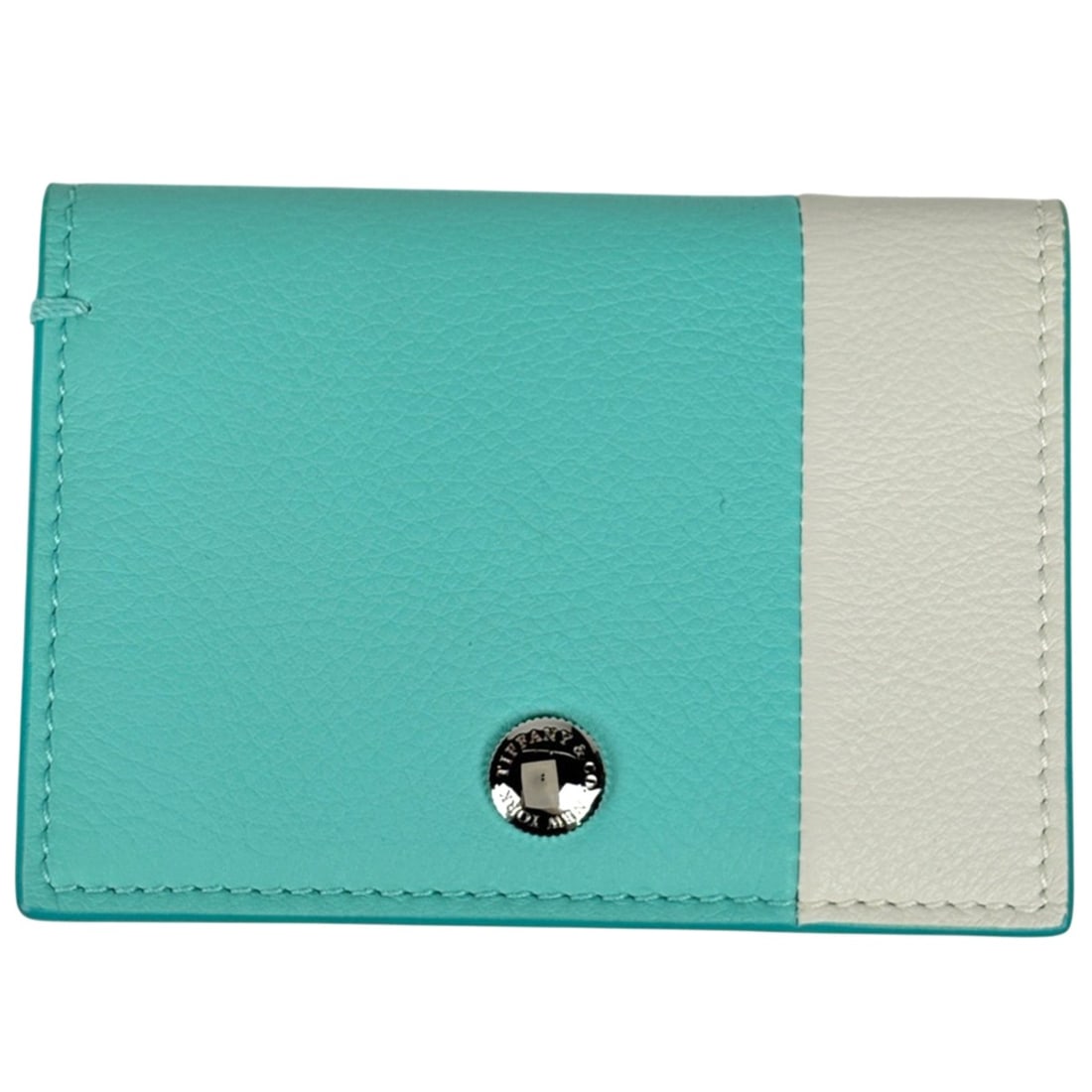 Tiffany & Co. Logo Business Card Holder/Card Case, Holder, Slot, Coin Purse, Leather, Blue, Women's (1 of 14)